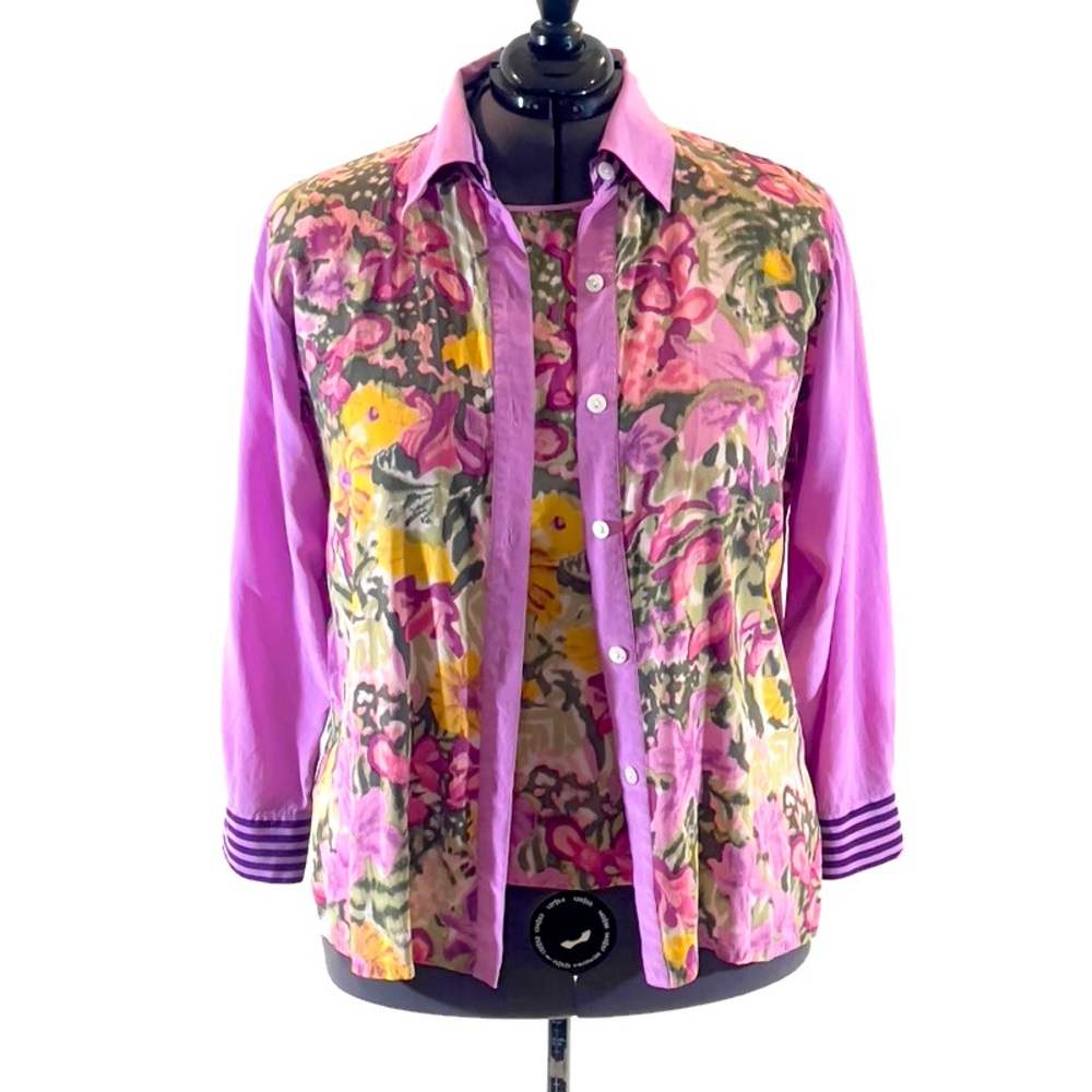 Koos Of Course! Vintage Silk Floral Blouse Set